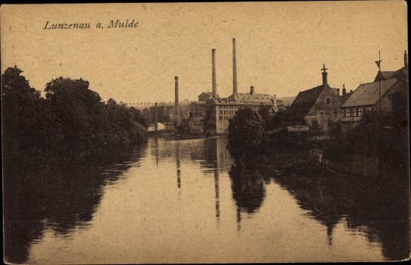 PC Lunzenau in Saxony, partial view at the Mulde