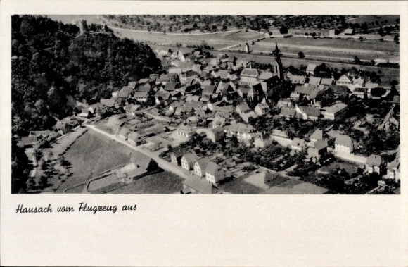 Postcard Hausach in the Black Forest, aerial photograph