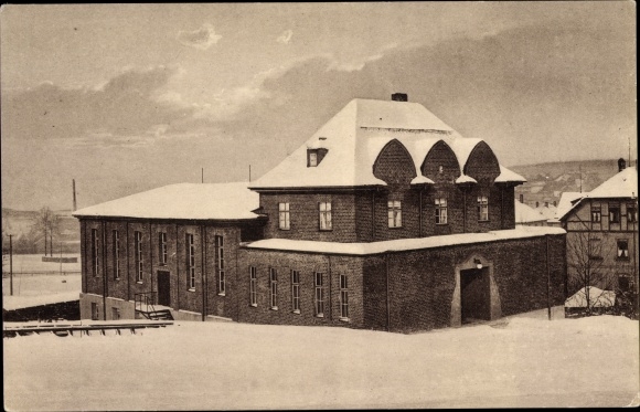 Postcard Wilkau Hasslau in Saxony, community house