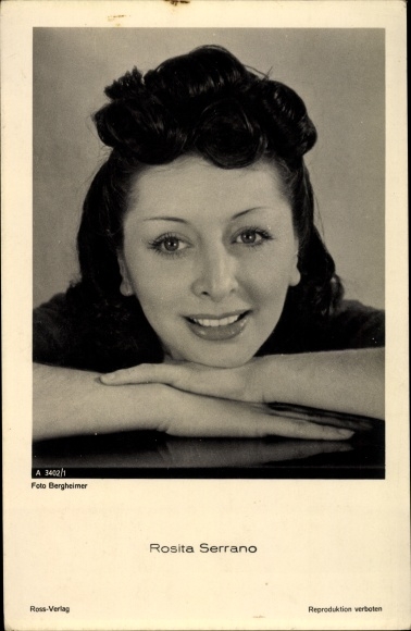 Ak Schauspielerin Rosita Serrano, Portrait, A 3402 1