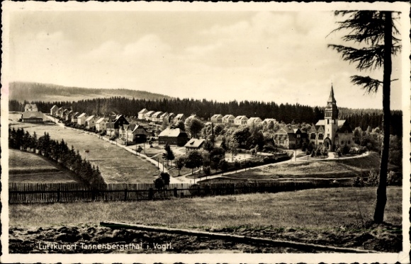 Postcard Tannenbergsthal in Vogtland, general view
