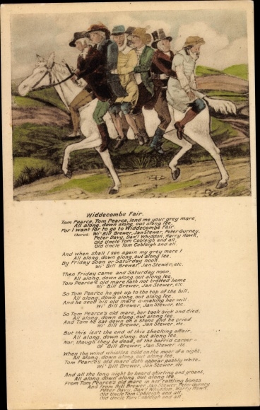 Song Postcard Widdecombe Fair, Tom Pearce lend me your grey mare