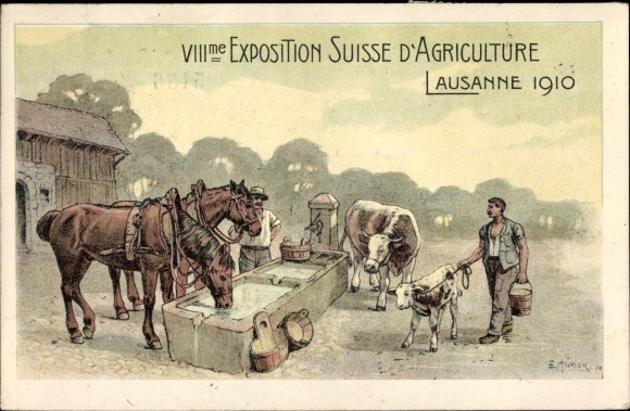 Künstler Ak Lausanne Kanton Waadt, VIIIme Exposition Suisse d'Agriculture 1910
