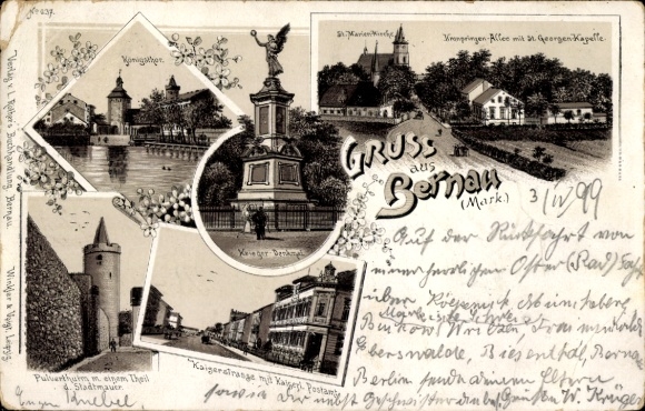 Chromo-Litho Bernau in der Mark, war memorial, Kaiserstraße, post office