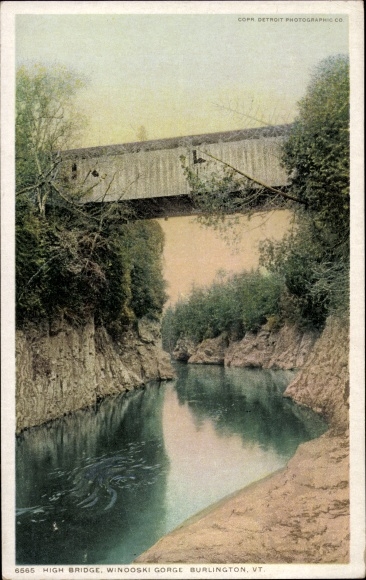 Ak Burlington Vermont Verenigde Staten, High Bridge, Winooski Gorge