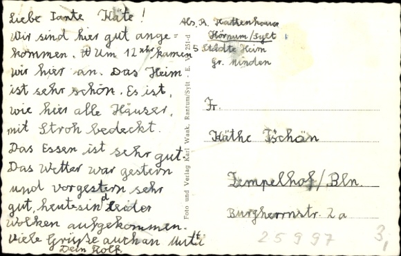 Ak Hörnum auf Sylt Nordfriesland, Fünf-Städte-Heim