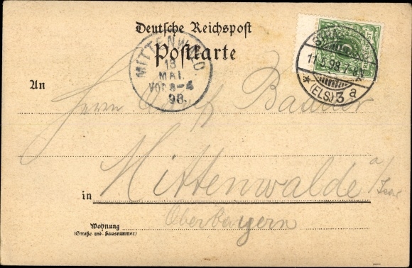 Chromo-Litho Haguenau Haguenau in Alsace Bas Rhin, train station, facilities, St. George's Church, water tower