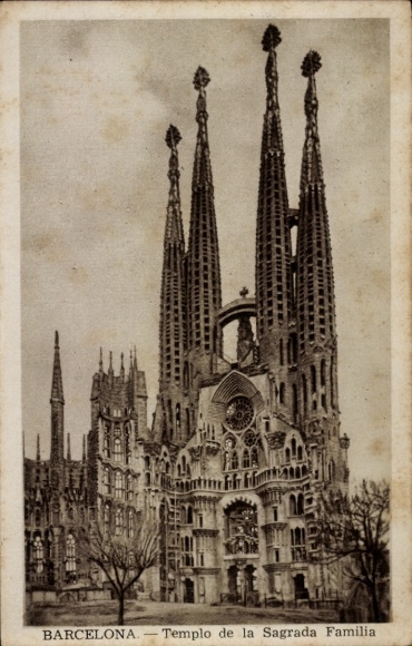 Postcard Barcelona Catalonia Spain, Templo de la Sagrada Familia,