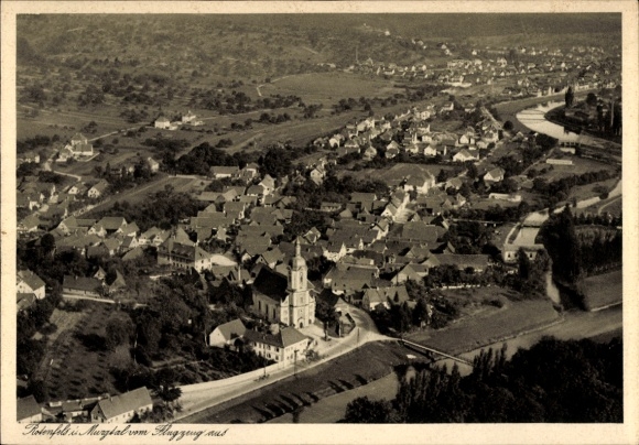 Postcard Bad Rotenfels Gaggenau in the Murg Valley, aerial photograph