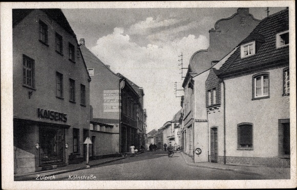 Postcard Zülpich North Rhine Westphalia, Kölnstrasse, Kaiser&#39;s