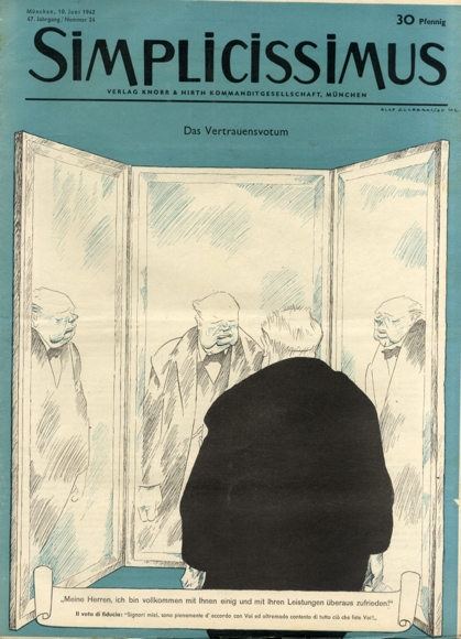 Simplicissimus Heft 24 Juni 1942 Karikatur Das Vetrauensvotum O. Gulbransson Verlag Hirth