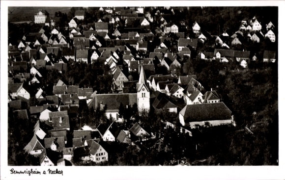 Postcard Gemmrigheim am Neckar, aerial photograph