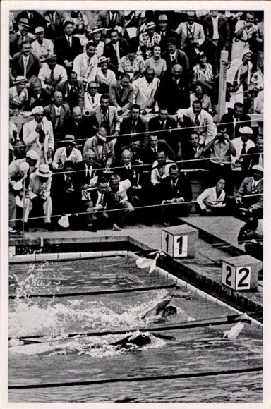 Collector's picture 1936 Olympics, freestyle swimming, Jack Medica, Uto