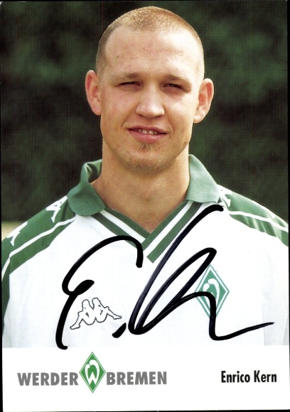 Autogrammkarte Fußballer Enrico Kern, Werder Bremen, Autogramm