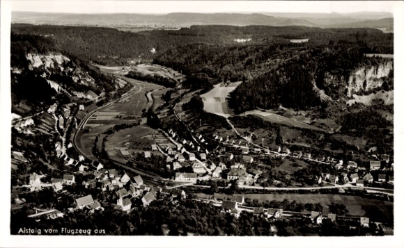 Ak Aistaig Oberndorf am Neckar Schwarzwald, Luftaufnahme
