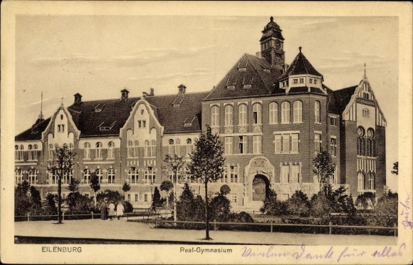 Ak Eilenburg Mulde, Südpromenade, Realgymnasium