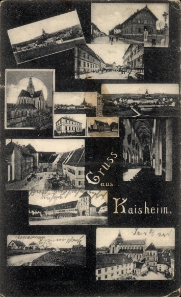 Postcard Kaisheim in Schwaben Bavaria, street scene, church, panorama