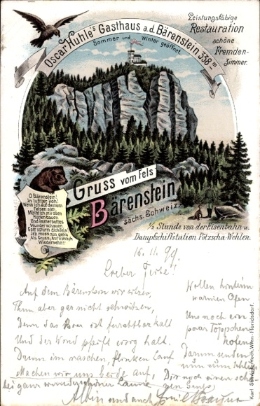 Chromo-Litho Bärenstein Altenberg Erzgebirge, guesthouse, restaurant