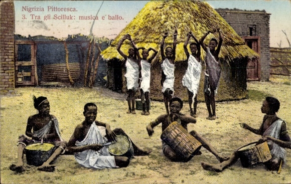 Ak Sudan, Nigrizia Pittoresca, Tra gli Scilluk, musica e ballo