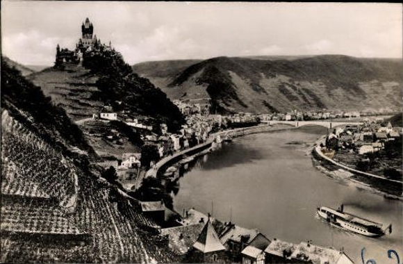 10 old PCs Cochem/Mosel and Cochem Castle in Rhineland-Palatinate, various views