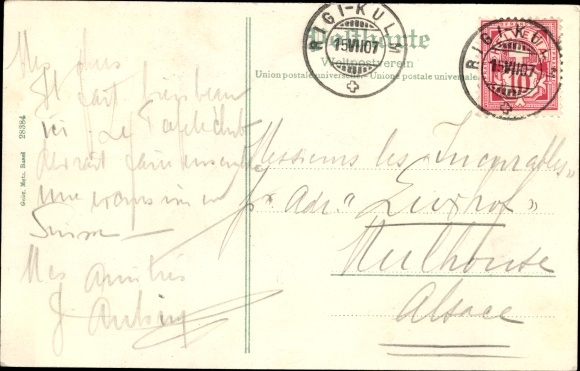 Letter Postcard Rigi Kulm Kanton Schwyz, Rigi Kulm in winter, letter R