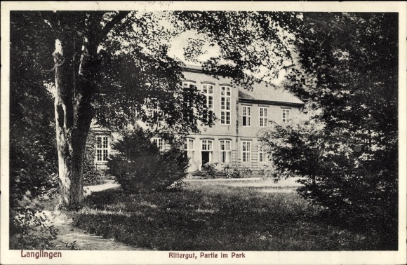 Ak Langlingen Niedersachsen, Rittergut, Partie im Park