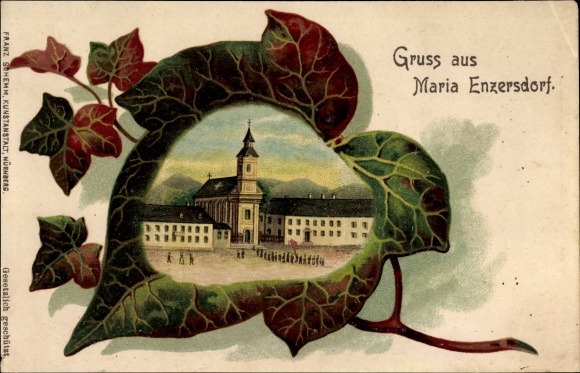 Ivy leaf Chromo-Litho Maria Enzersdorf in Lower Austria, pilgrimage church