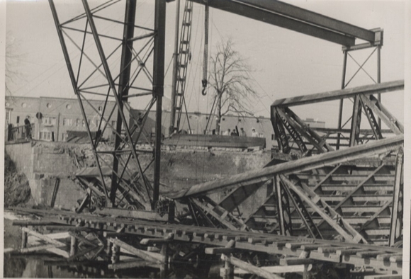 Original Foto Berlin Treptow-Köpenick, Wiederaufbau der Brücke Südostallee, 1946