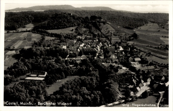 Postcard Castell Unterfranken, aerial photograph