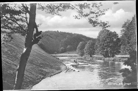 6 Negative Lippehne in der Neumark, Schloss, Kirche, Totalansicht