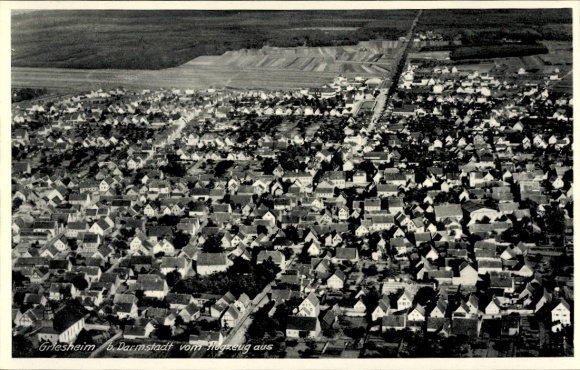 Postcard Griesheim near Darmstadt, aerial photograph