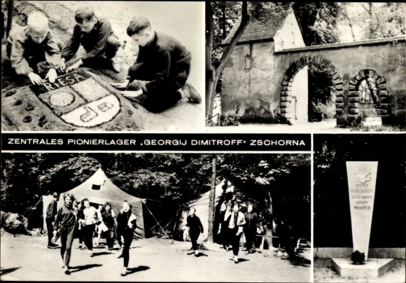 Postcard Zschorna Thiendorf Saxony, Central Pioneer Camp Georgij Dimitroff