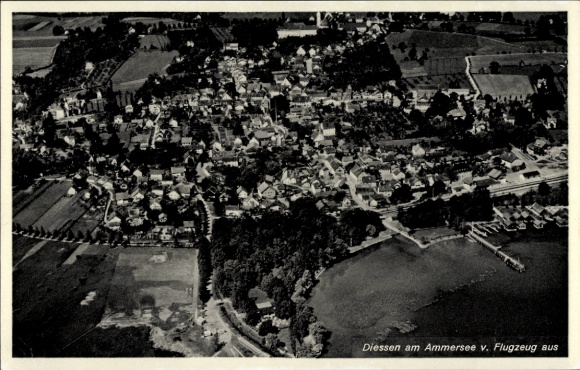 Postcard Dießen am Ammersee Upper Bavaria, aerial photograph