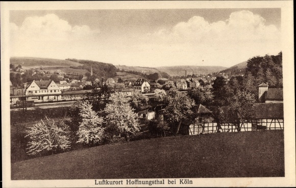 Postcard Hoffnungsthal Rösrath in the Rheinisch Bergisches Kreis, panorama of the place