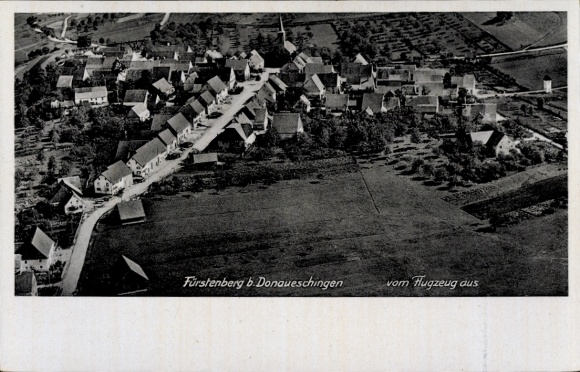 Ak Fürstenberg bei Donaueschingen Hüfingen im Schwarzwald, Luftaufnahme