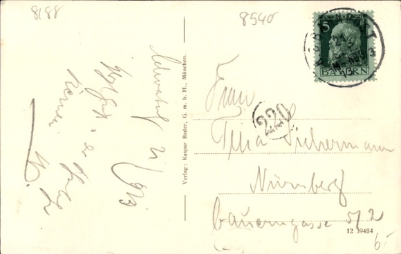 Postcard Schwabach in Middle Franconia Bavaria, partial view, church