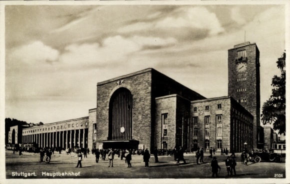 Ak Stuttgart in Württemberg, Hauptbahnhof, Straßenseite