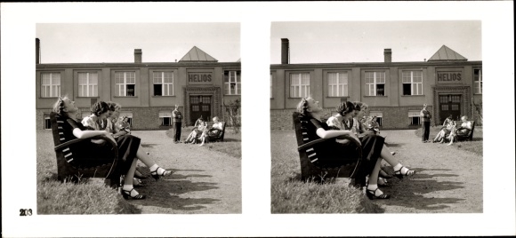 Stereo Raumbild Foto "Die NS Musterbetriebe 1937-38", Nr. 203, Helios Wirkmaschinenzubehör