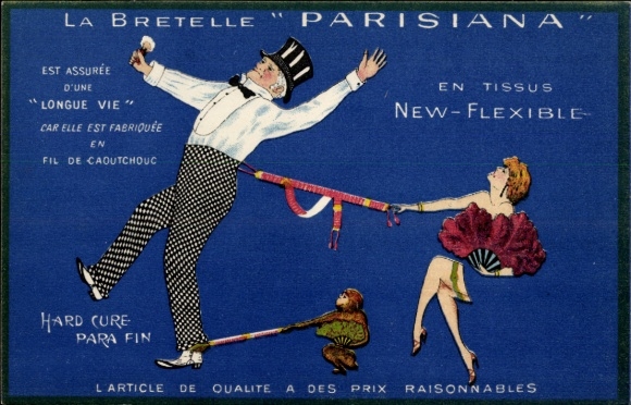 Postcard La Bretelle Parisiana, Tissus New Flexible, Etablissements Standard, Saint Etienne