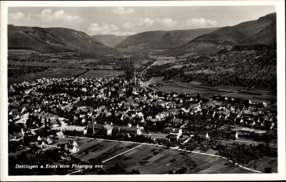 Postcard Dettingen an der Erms, general view, aerial photograph