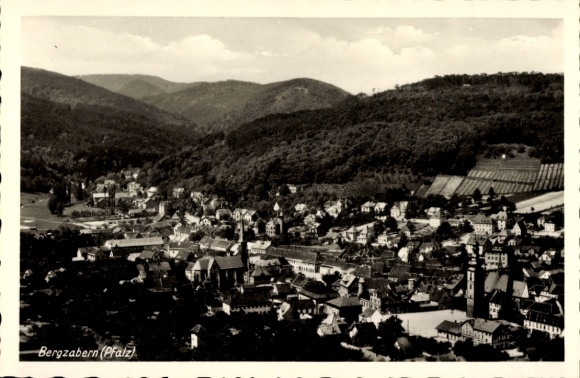 Postcard Bad Bergzabern on the Palatinate Wine Route, aerial photograph