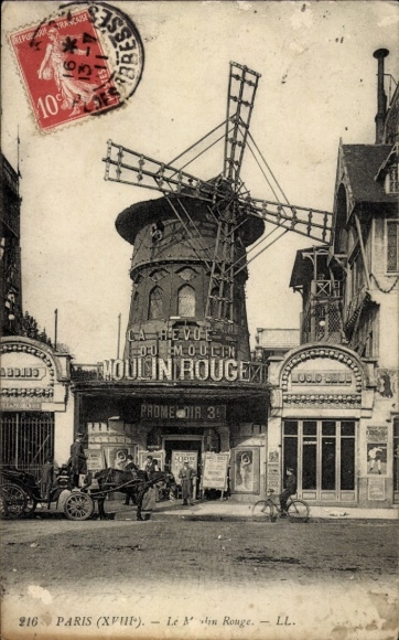 Postcard Paris XVIII. District Buttes-Montmartre, Moulin Rouge