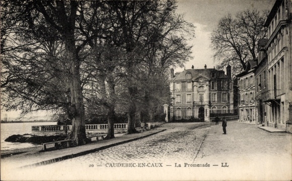Ak Caudebec en Caux Seine Maritime, Promenade, Häuser