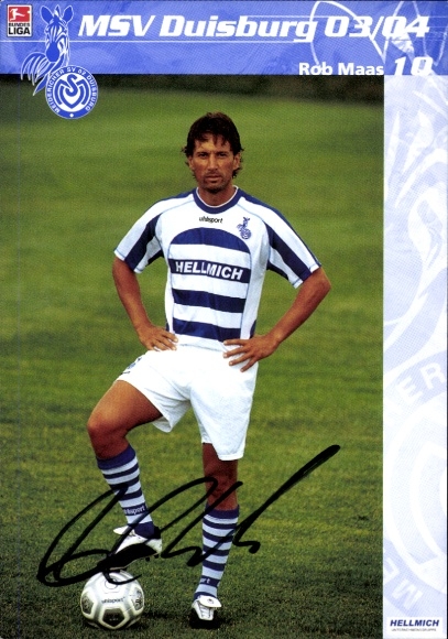 Autogrammkarte Fußballer Rob Maas, MSV Duisburg, Autogramm