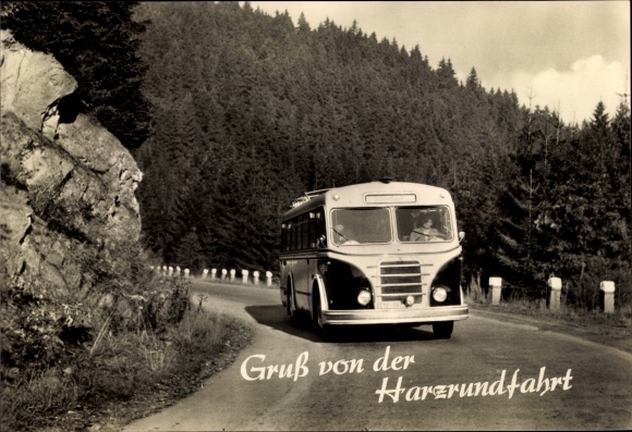Postcard Greetings from the Harz tour, bus
