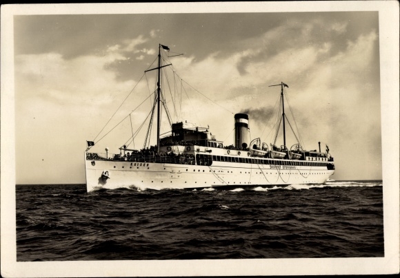Postcard turbine express steamer Kaiser, HAPAG sea resort service, East Prussia sea service
