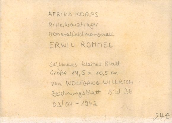 Artist Postcard Willrich, Wolfgang, Colonel General Rommel, portrait, 1942, desert fox, Knight's Cross holder