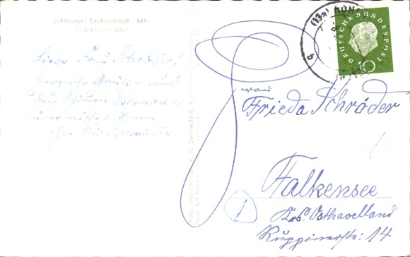 Postcard Eschenbach Pommelsbrunn Middle Franconia, general view