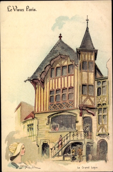 Artist Chromo-Litho Robida, Albert, Paris, Chocolat Guerin Boutron, advertising, le Grand Logis