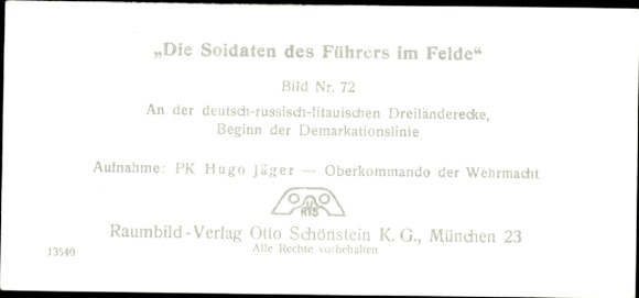 Stereo spatial image photo "The Leader's Soldiers in the Field", No. 72, demarcation line
